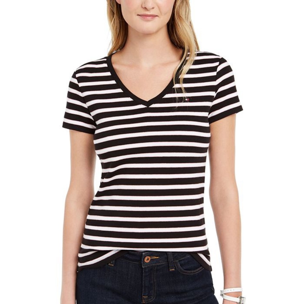 TOMMY HILFIGER | Striped V-Neck T-Shirt